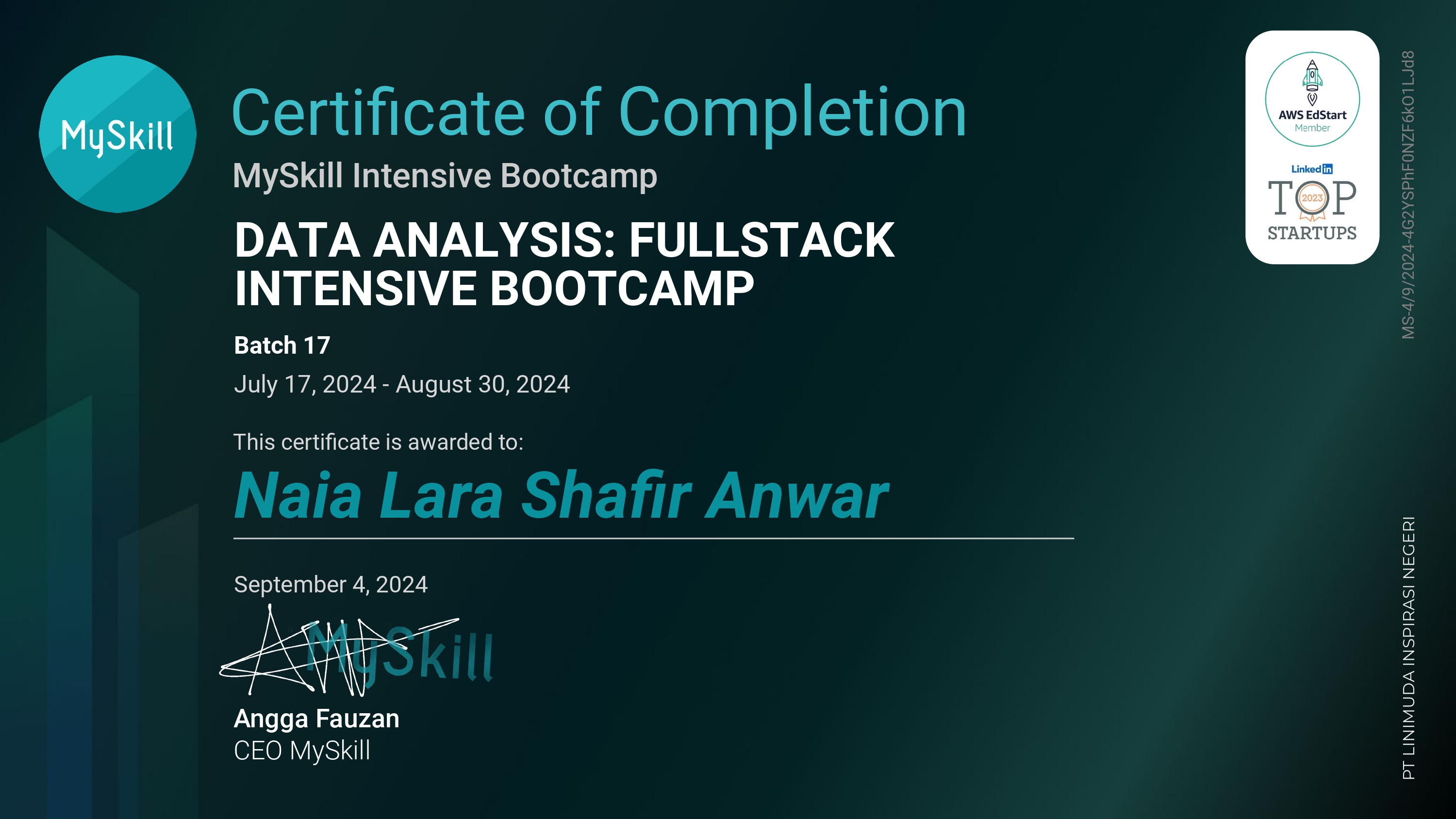 MySkill Certificate